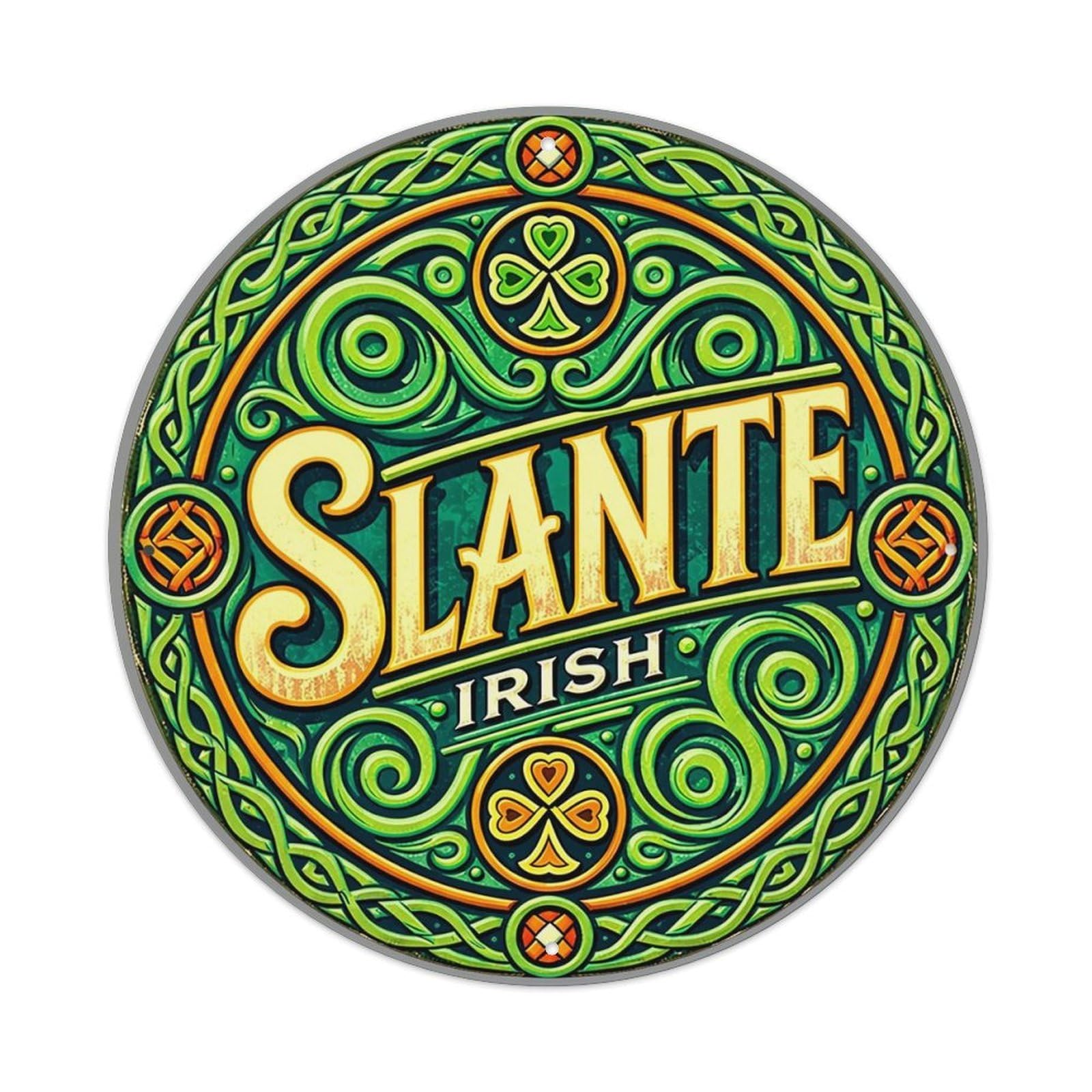Celtic Knotwork Design Pattern_1 Vintage Round Tin Sign Retro Metal Wall Decor Metal Poster, Home Bar Garage Cafe Wall Art Decoration 8x8Inches