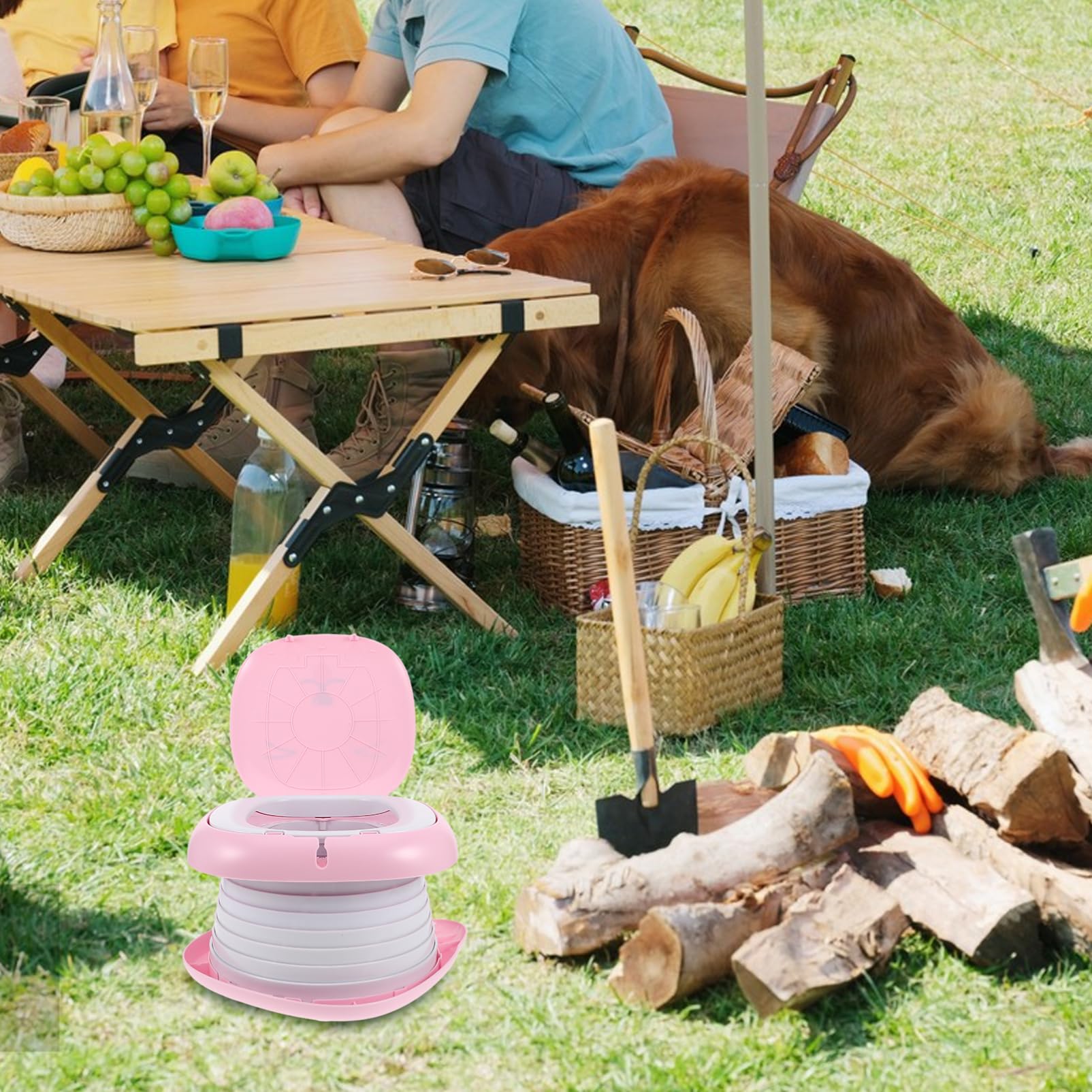 PartyKindom Faltbare Töpfchen für Kleinkinder Tragbar für Reisen Camping Outdoor und Indoor Auslaufschutz und Hygienisch als Notfalltoilette Geeignet