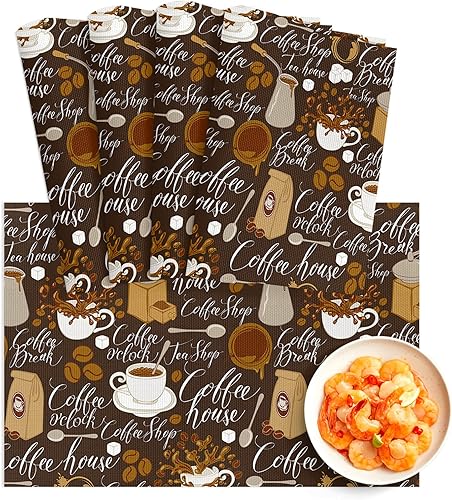 Miniatura 1 de Juego de 4 manteles individuales con temática de café, manteles individuales de PVC lavables, molinillo de granos de café, manteles individuales de