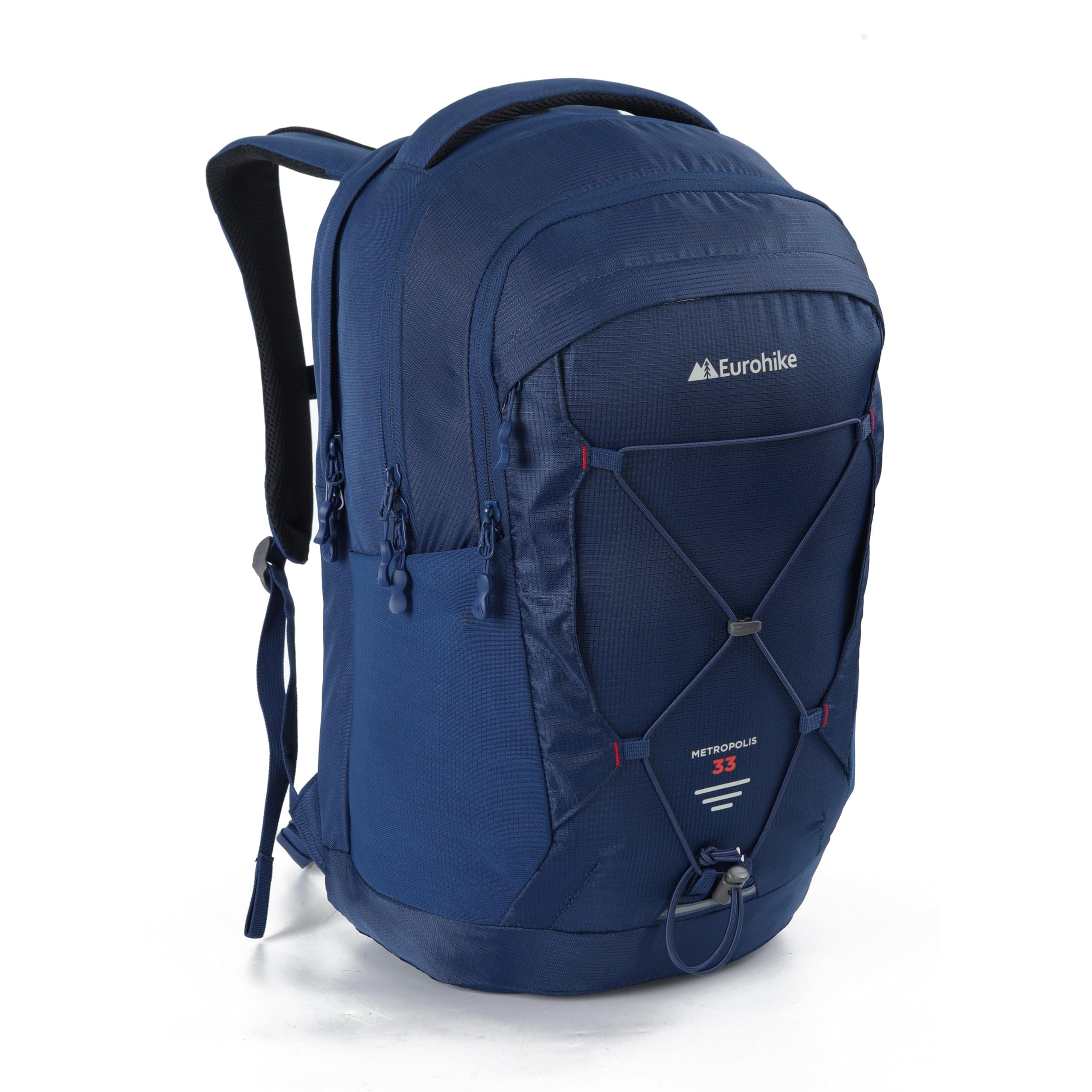 Eurohike Metropolis 33 Litre Backpack with Laptop Sleeve, 33L Daysack, Durable, Adjustable & Ventilated Rucksack, Bag for Men & Women, Ideal for Commuting, School, Work, Hiking & Travel (Blue)