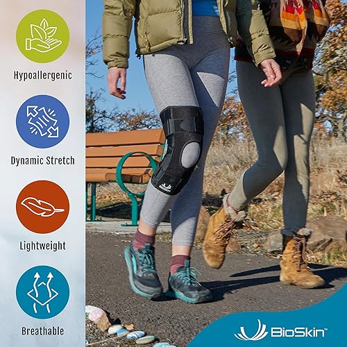 Miniatura 5 de Rodillera que envuelve la pierta con soporte ligero transpirable (cierre delantero), XL, Negro, 1