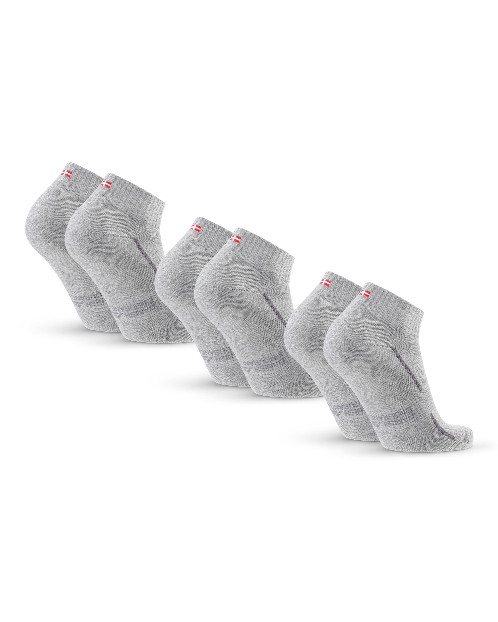 DANISH ENDURANCE Kurze Sportsocken aus Bio-Baumwolle, Sneaker Socken für Alltag und Fitnessstudio, Anti-Blasen, Gepolstert & Atmungsaktiv, Unisex, Herren & Damen, (3│6 Pack)