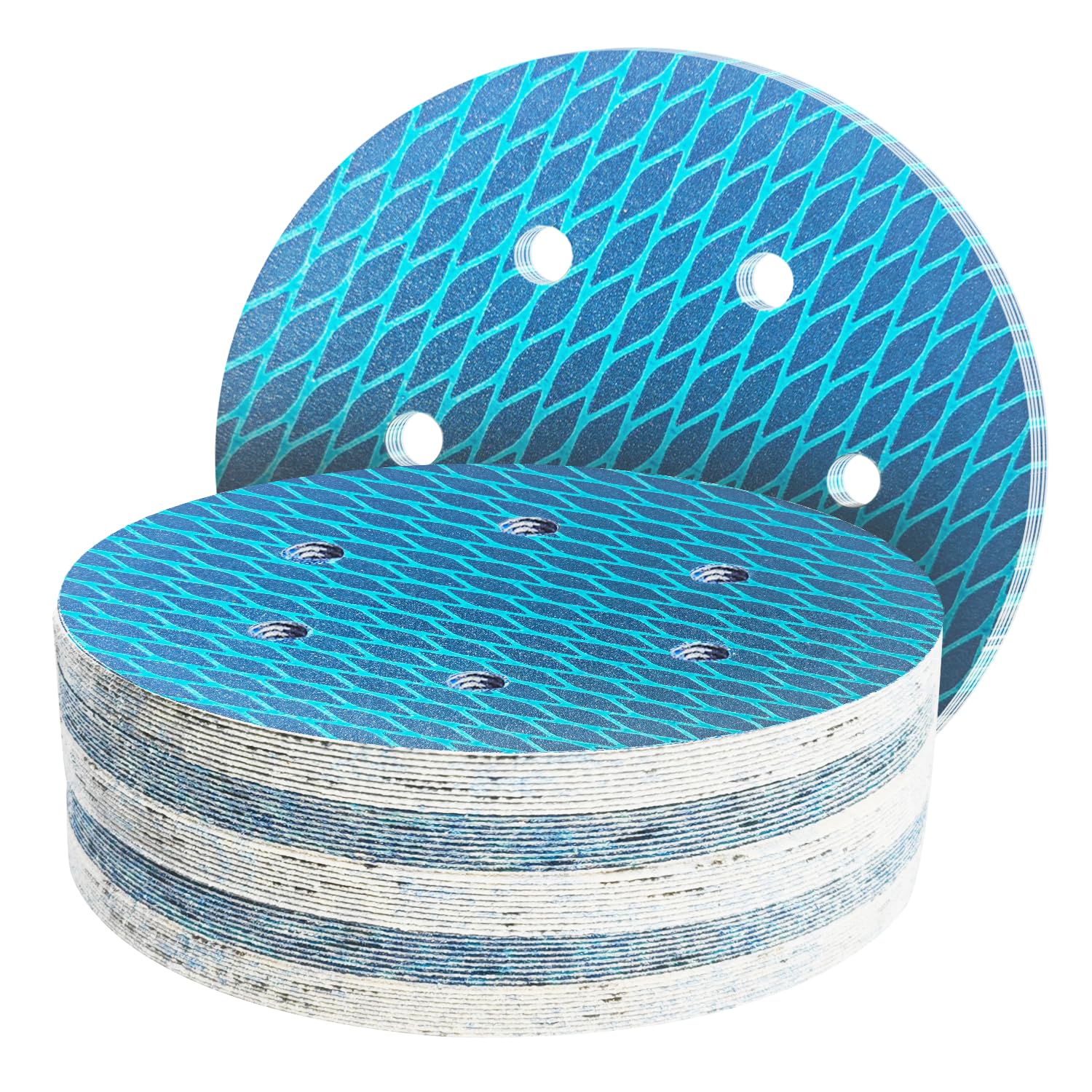 GZKTY 50Stk 150mm Klett Schleifpapier, Schleifscheiben 6-Loch Korn 320 | Diamant-Form Schleifpads, Schleifmittel Resistent gegen Zusetzen für Exzenterschleifer Schleifmaschine