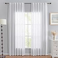 Vista 95 de MYSKY HOME Cortinas traslúcidas de 63 pulgadas de largo para dormitorio, paneles de cortina para ventana que filtran la luz, protegen la privacidad