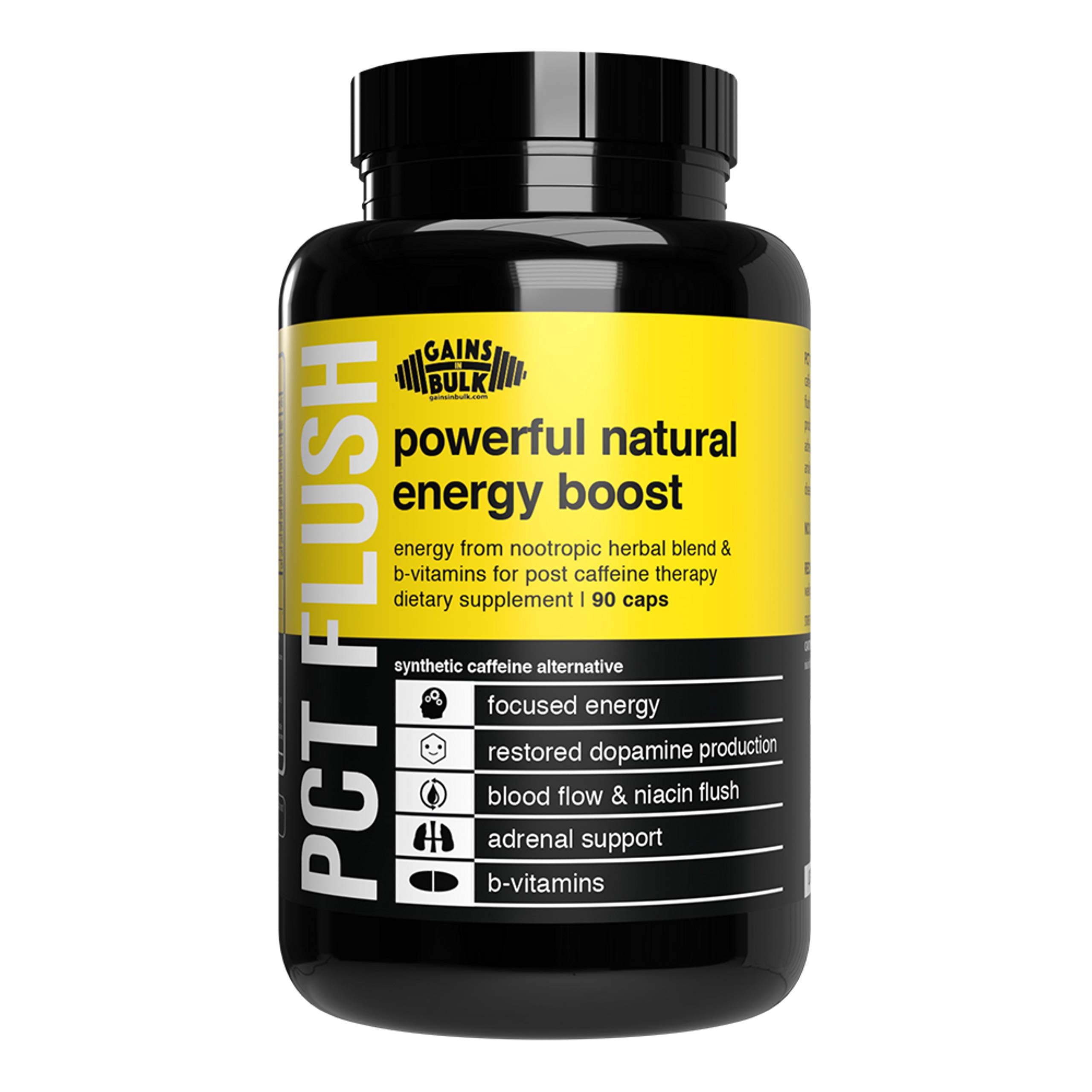 Gains in Bulk Elevated Nootropic Herbal Energy Supplements with Ginkgo Biloba, B Vitamins, DMAE, Clean Energy & Focus Supplement, Supports Digestive Health, Cognitive Brain Health, Vegan, 60 Capsules