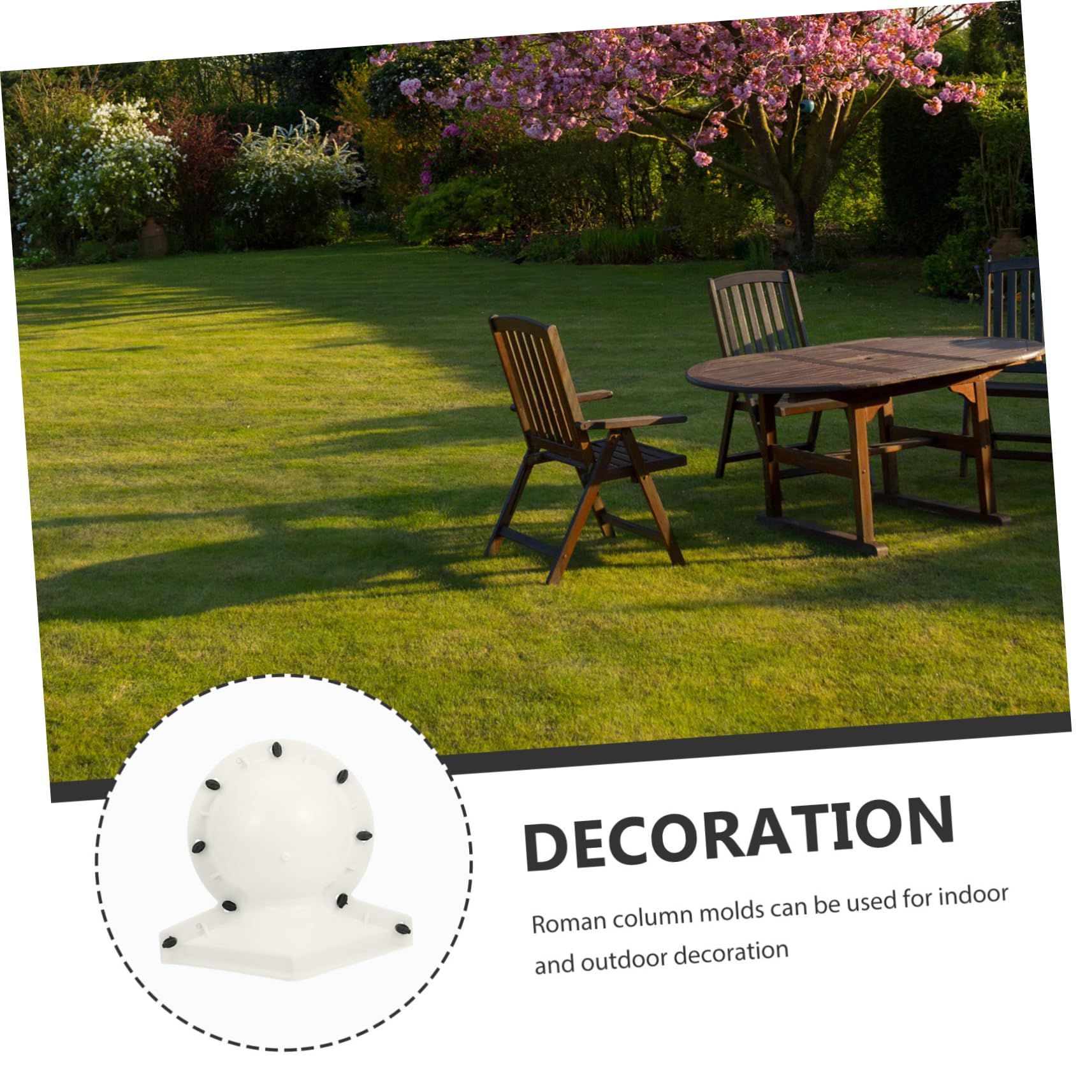 Moule Sphérique en Résine PP Beige pour Décoration Jardin et Intérieur