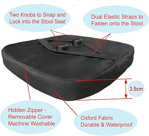 Miniatura 3 de Cojín de asiento para taburete plegable cuadrado, almohadilla gruesa para silla, se adapta a todos los taburetes plegables cuadrados retráctiles