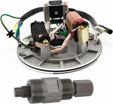 2 Coil Ignition Magneto Stator Plate And Magneto Flywheel Puller 24mm&27mm for GY6 50 70 90 110 125cc Kawasaki Yamaha Suzuki Honda KTM Quad Scooter Dirt Bike ATV