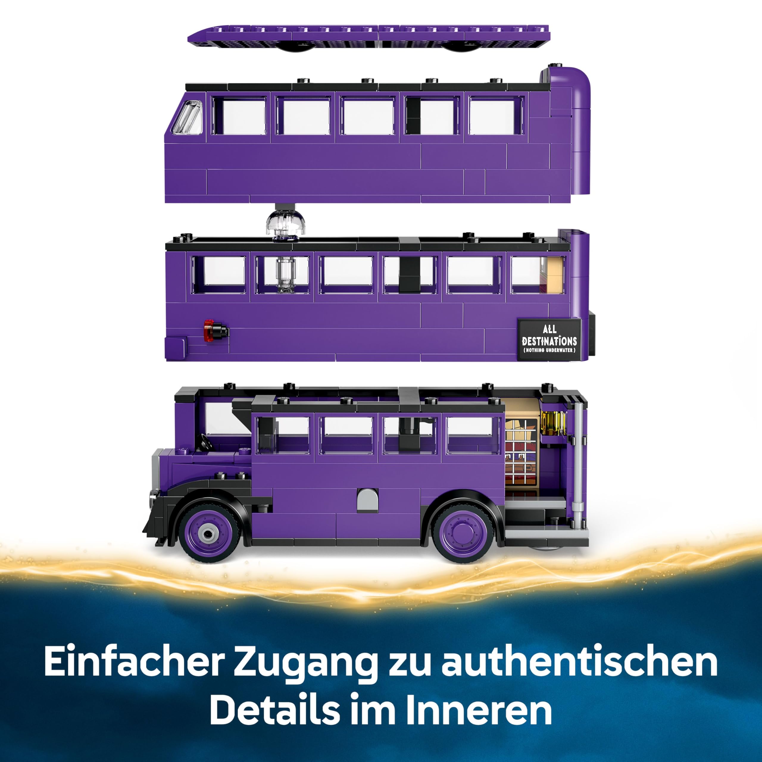LEGO Harry Potter Abenteuer mit dem Fahrenden Ritter - Spielzeug aus der Zauberwelt mit 5 Minifiguren und Zubehör mit Zauberstäbe – Geschenk für Mädchen und Jungen ab 8 Jahren – 76446