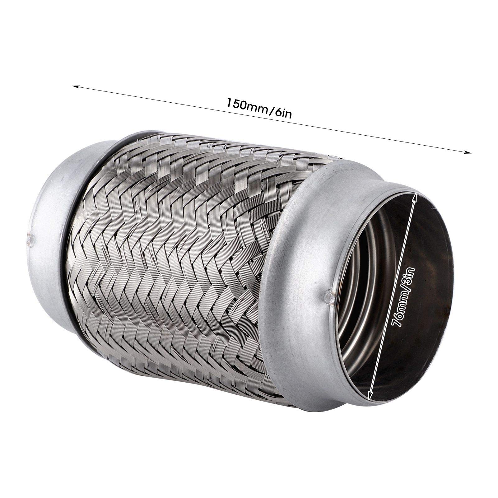 aqxreight - Tubo flessibile di scarico, 150 x 76 mm / 6 x 3 pollici Accessorio di ricambio per tubo flessibile di scarico automatico in acciaio inossidabile