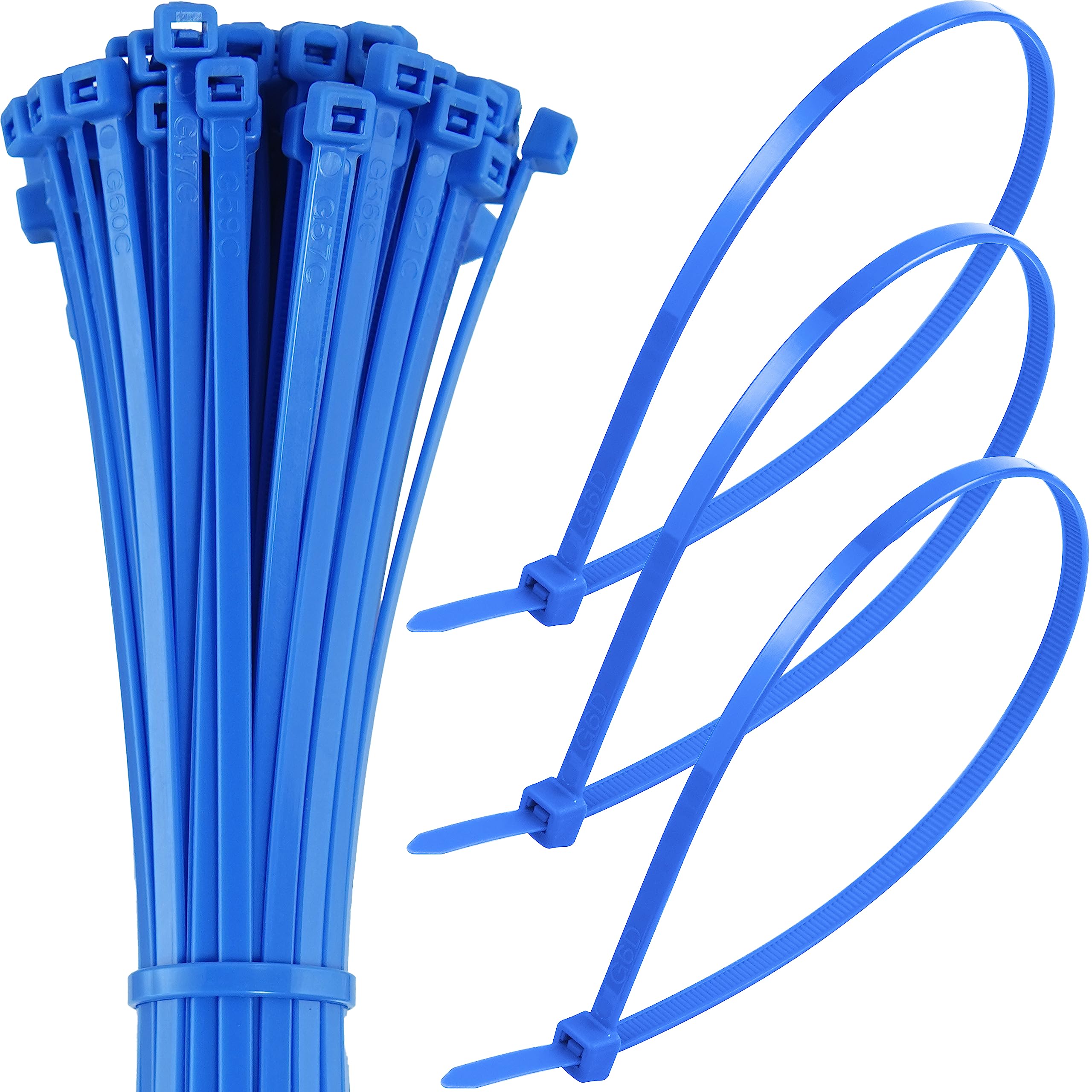 150mm Blue Cable Ties – Pack of 100, 6" Small Zip Ties/Tie Wraps, Nylon, 18kg Tensile Strength, Self-Locking – Just Cable Ties