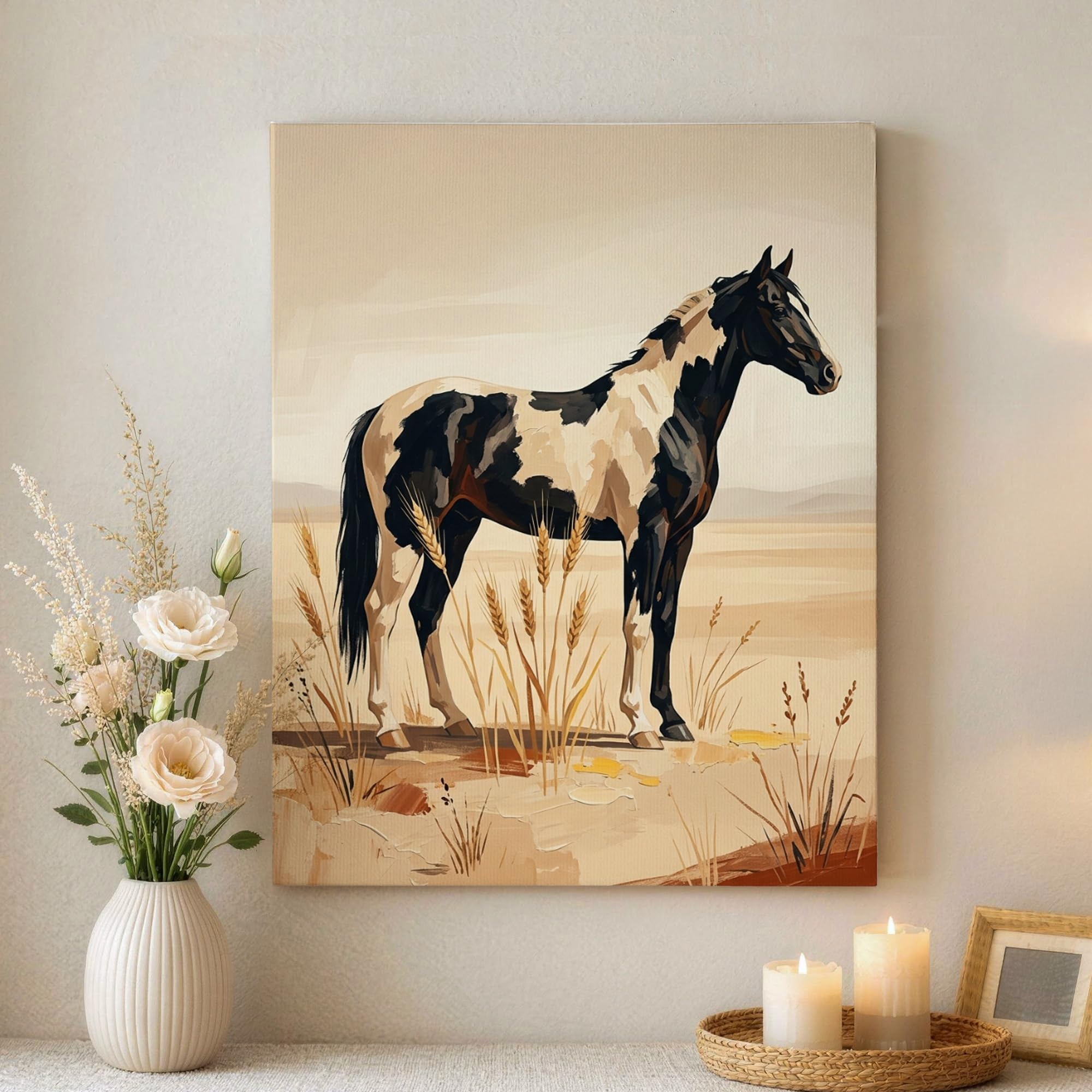 Lienzo abstracto de caballo elegante: arte moderno para tu dormitorio 8