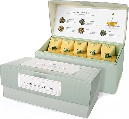 Vista 16 de Tea Forte Caja de presentación de té de muestra, surtido de variedad, caja de té, 20 bolsas de infusor de té de pirámide hechas a mano