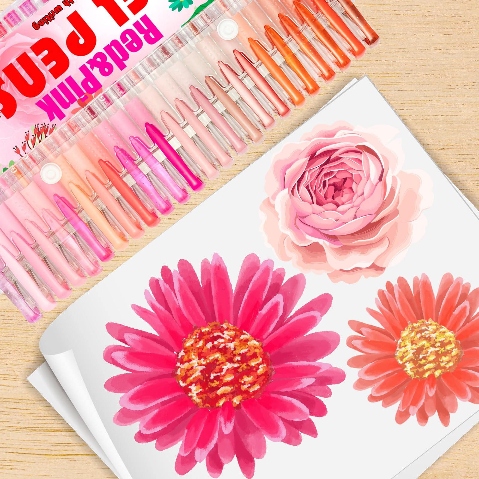 Gelstifte für Malbücher, 72 farbige Gelstifte, Set mit 24 farbigen Gelstiften mit 48 Nachfüllungen, 40 % mehr Tinte zum Zeichnen, Kritzeln, Scrapbooking, Journaling