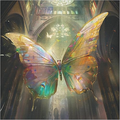 Miniatura 2 de Rompecabezas de mariposa vintage para adultos de 1000 piezas, rompecabezas retro de mariposas con hermosas alas, rompecabezas difíciles y