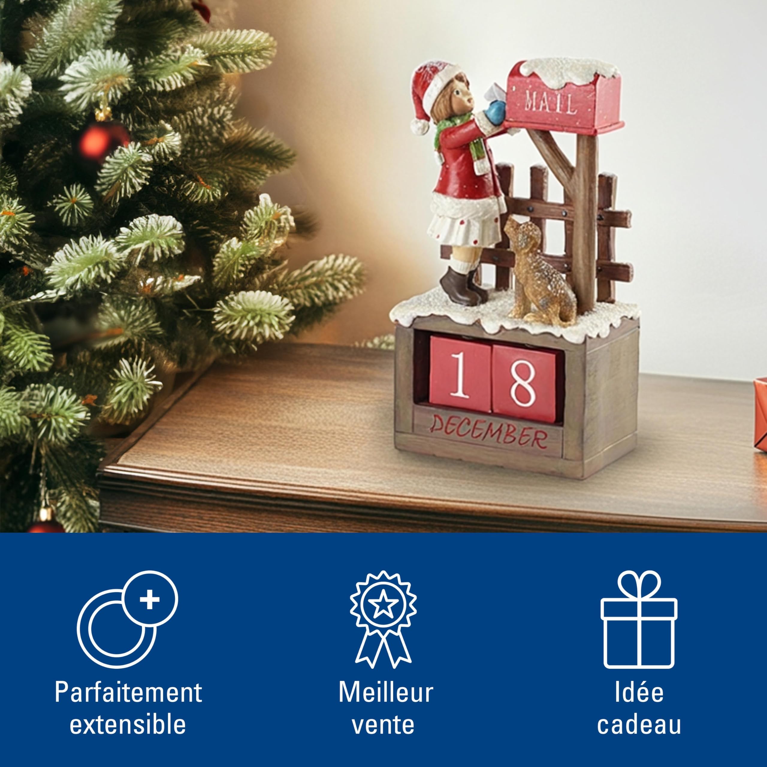 Villeroy & Boch - Winter Collage Accessoires Fillette au Calendrier, Multicolore, 12,5 x 8 x 22,5 cm