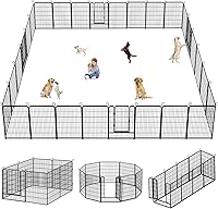 Vista 1 de Corralito para perros, 40 pulgadas de altura, 38 paneles de valla resistente para perros con puerta, corral de ejercicio antioxidante para perros