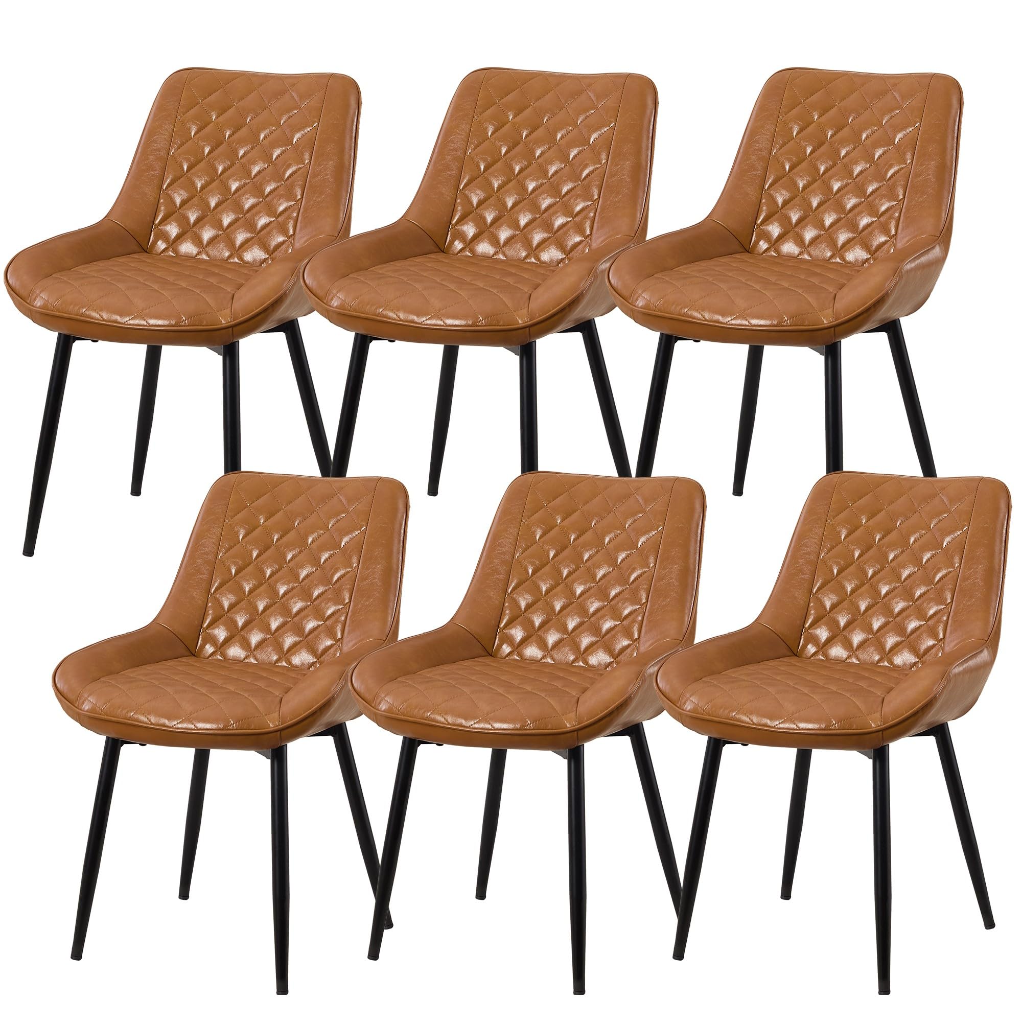 YUUIJOAA Esszimmerstuhl, Polsterstühle mit Dicker Sitzpolsterung&Stabiler X-förmiger Metallbasis,Küchenstuhl mit ergonomischer Rückenlehne, wasserdichtes Kunstleder,bis 120 kg, Dining Chair