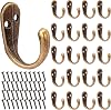 20 PCS Coat Hooks Wall Mounted,Single Prong Robe Hook,Hanger Hook Towel Hooks with 40 Pieces Screws,Heavy Duty Metal Wall Hooks for Hanging Coat,Towel,Key,Scarf,Hat,Bags