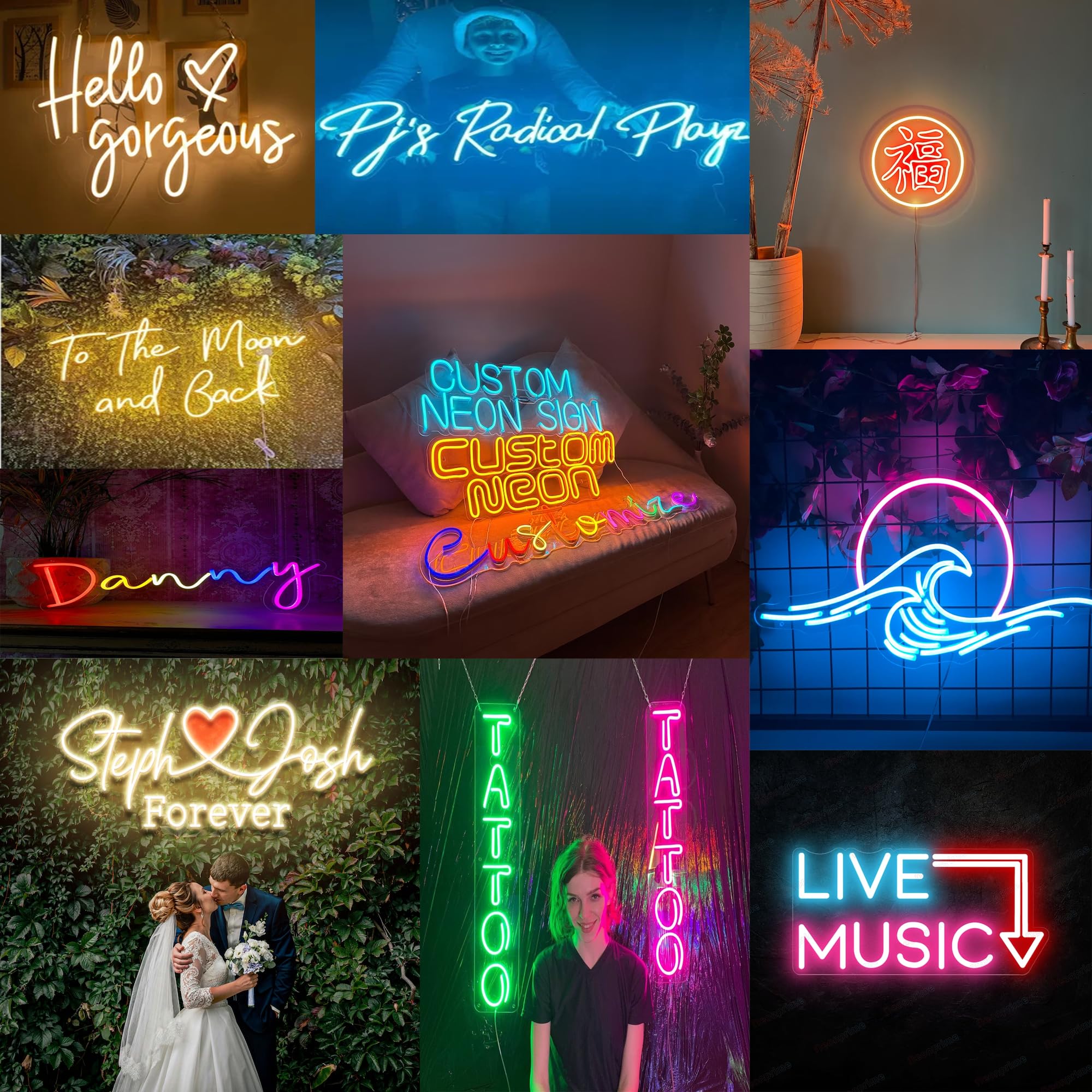 Insegna Neon Personalizzata Insegne Al Neon A Led Personalizzate Per La Decorazione Della Parete Della Camera Da Letto Insegne Al Neon Personalizzate Per Matrimoni Feste Di Compleanno Bar Logo Nome Fantasia Insegna