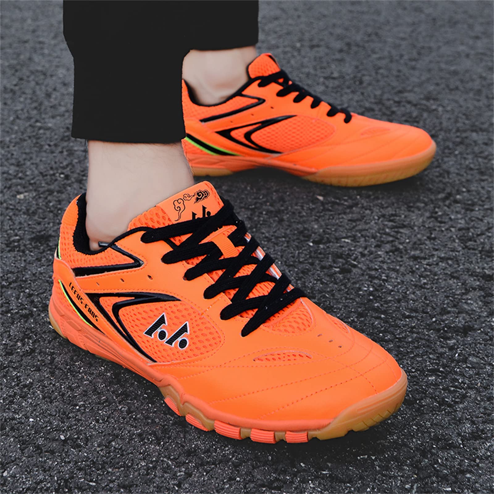 Zapatos de Tenis de Mesa Transpirables para Hombres y Mujeres, Naranja, 38 EU
