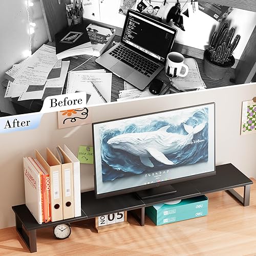 Miniatura 5 de Soporte elevador de TV grande de 59 pulgadas para TV de 32 a 75 pulgadas, estante de TV con patas de acero, elevador de TV de mesa para el hogar,