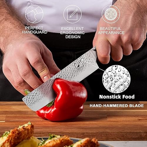 Vista 58 de imarku Cuchillo de chef – Cuchillo de cocina profesional de 8 pulgadas, cuchillo japonés de acero inoxidable de alto carbono, cuchillos de chef