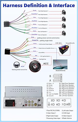 Miniatura 8 de Estéreo de coche con pantalla táctil de un solo DIN con Apple Carplay Android Auto Bluetooth 7 pulgadas HD Radio de coche con cámara de respaldo