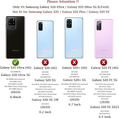 Miniatura 2 de Funda para Samsung Galaxy S20 Ultra con cubierta para lente de cámara, protector de pantalla HD, soporte de anillo magnético probado contra caídas