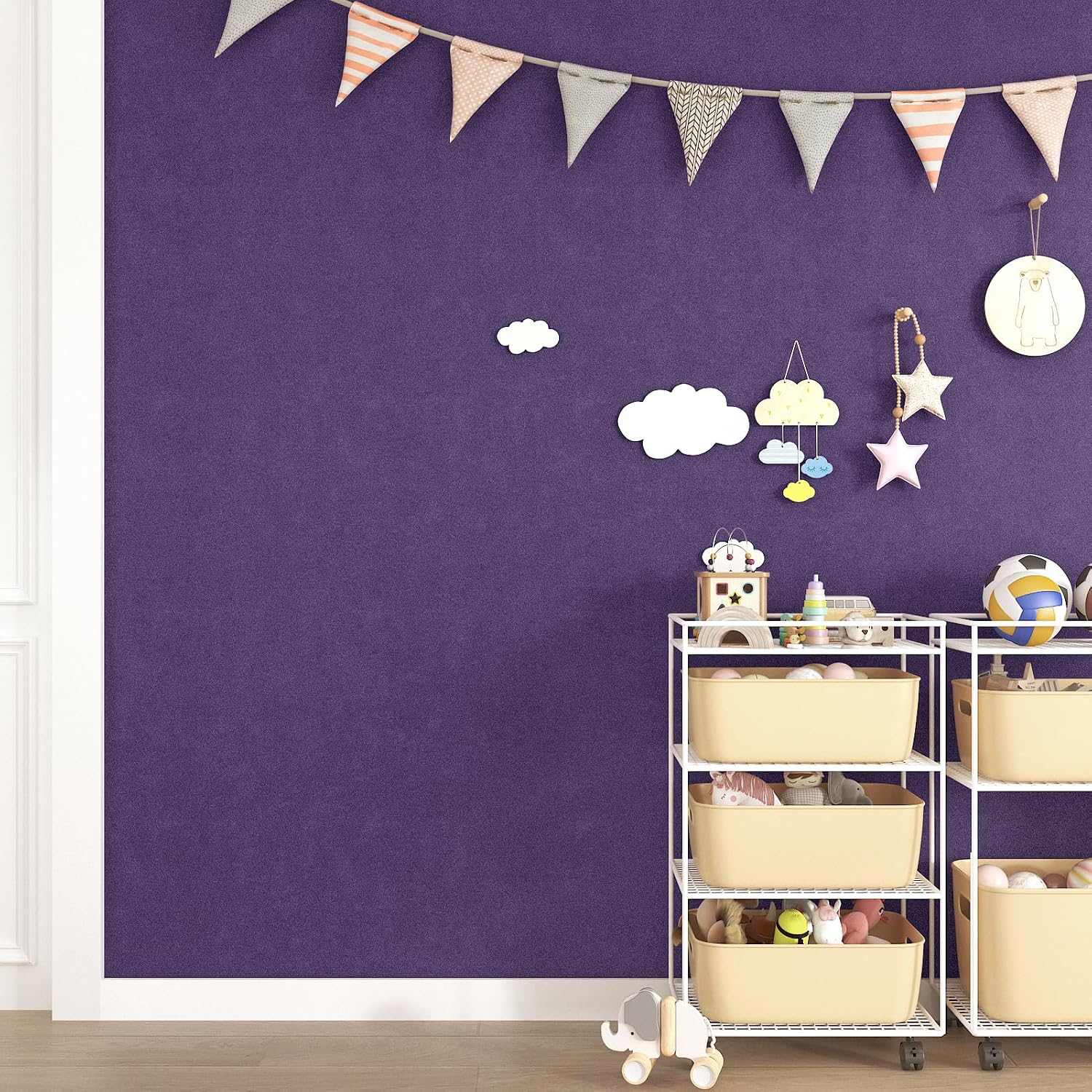 WESTICK Soft Purple Wallpaper Self Adhesive Velvet Drawer Liner for Jewelry Box Decorative Felt Drawer Liner Peel and Stick Velvet Flocking Shelf Liners for Cabinets Crafts Bedroom 12 x 394 inches