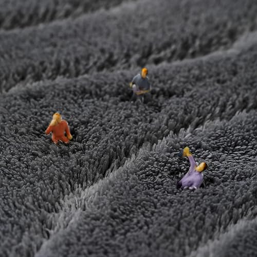 Miniatura 8 de MINIDEAR Alfombras de baño de 24 x 17 pulgadas, color gris volcánico, alfombra de baño de espuma elástica gruesa, ultra suave y esponjosa,