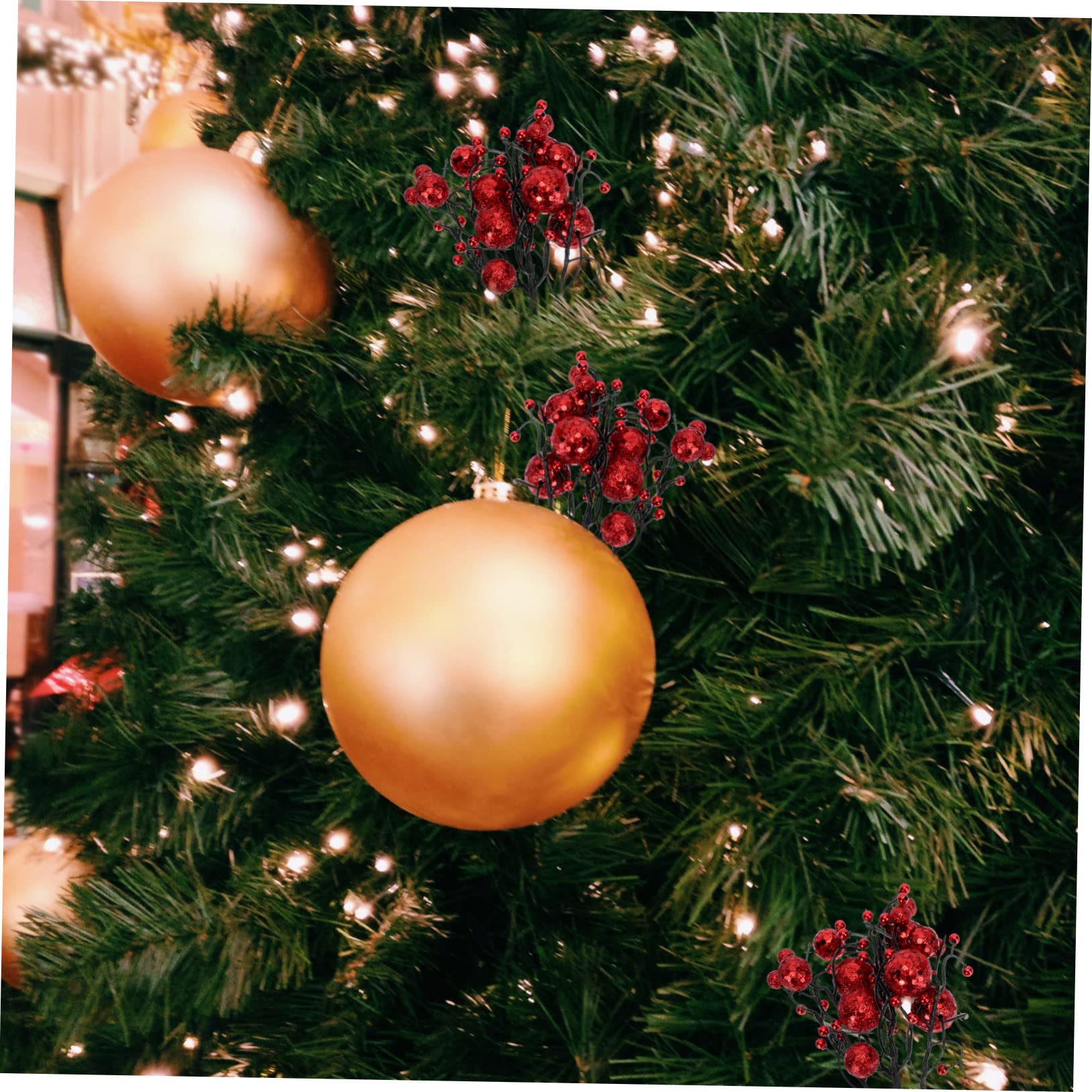 Abaodam 24piezas Ramas De Artificiales De Navidad Decoraciones para Arreglos Imitación De Frutas Accesorios para Fiestas y Decoración para Hogar y Comercio