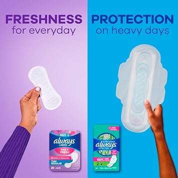 Always Thin Daily Panty Liners For Women, Light Absorbency, Unscented, 120 Count