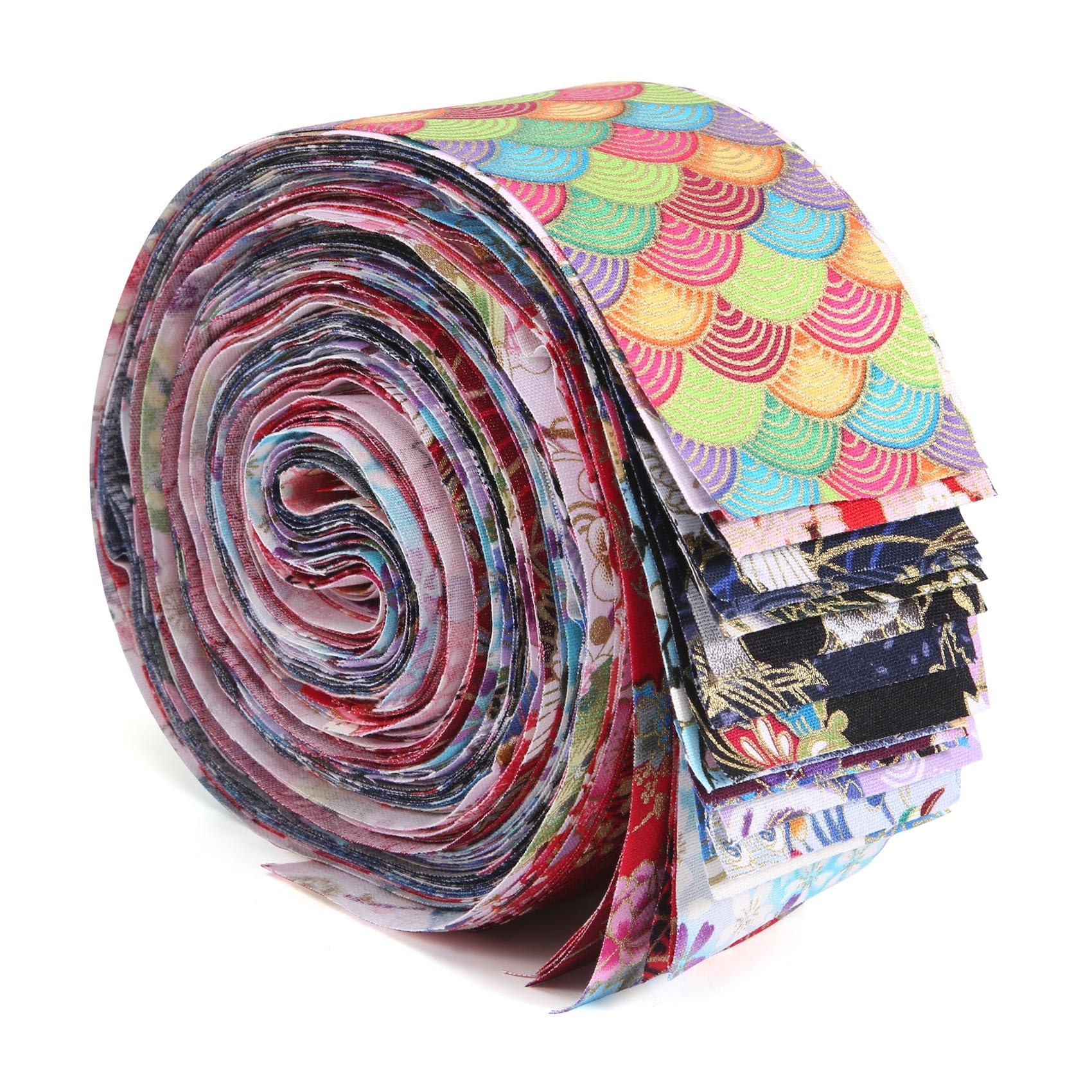 Kopinma 40 PCS Cotton Fabric Bundles, Jelly Rolls Fabric for Quilting, Patchwork Cotton Fabric DIY, Guilting Fabric Embroidery Fabric, Floral Fabric for Sewing, DIY Handmade Sewing Quilting Fabric