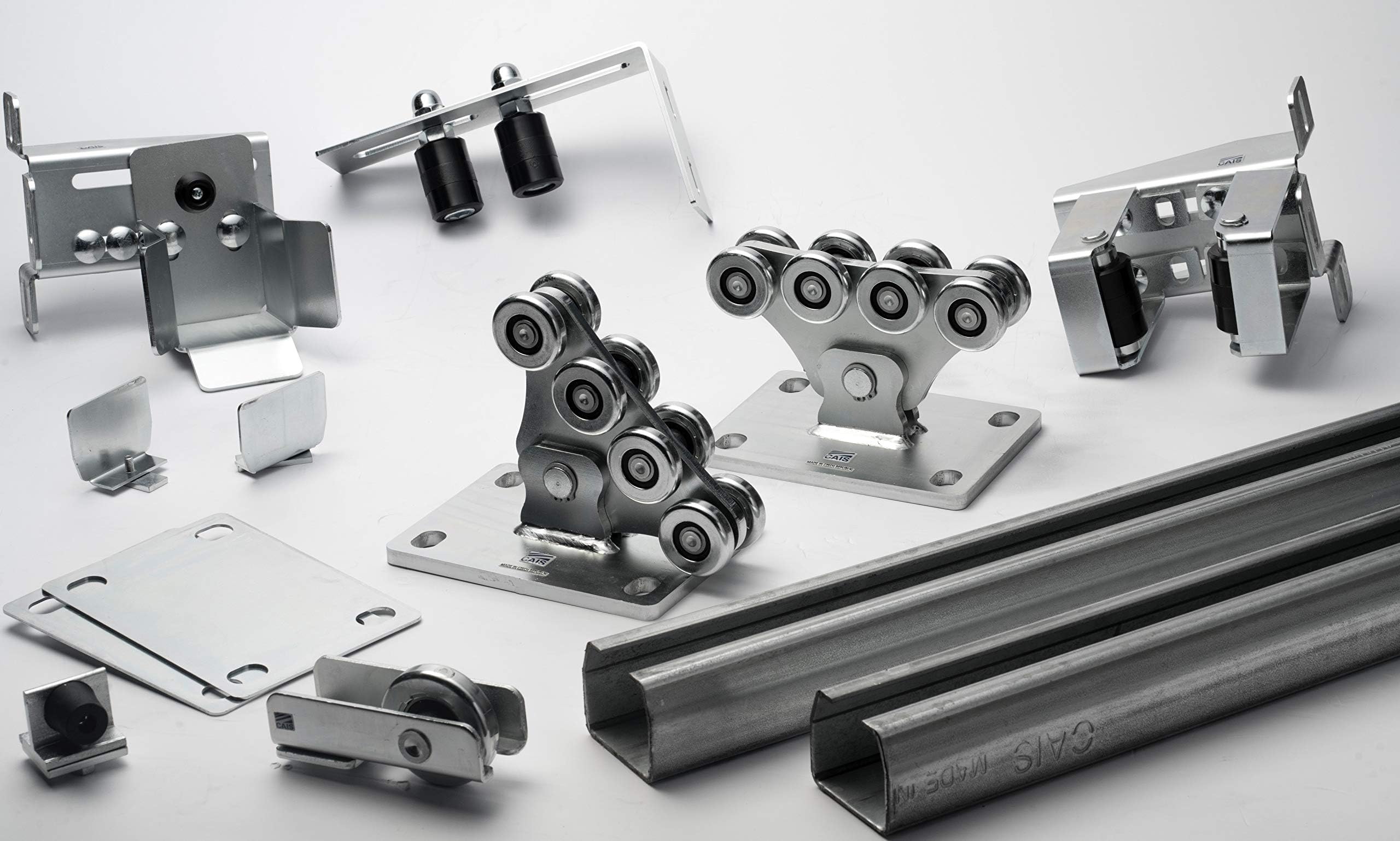 CAIS Cantilever Gate Hardware Kit (4m Clear Opening) for Trackless Sliding | Galvanized mild Steel | Silver Finish | Made in Czech Republic.