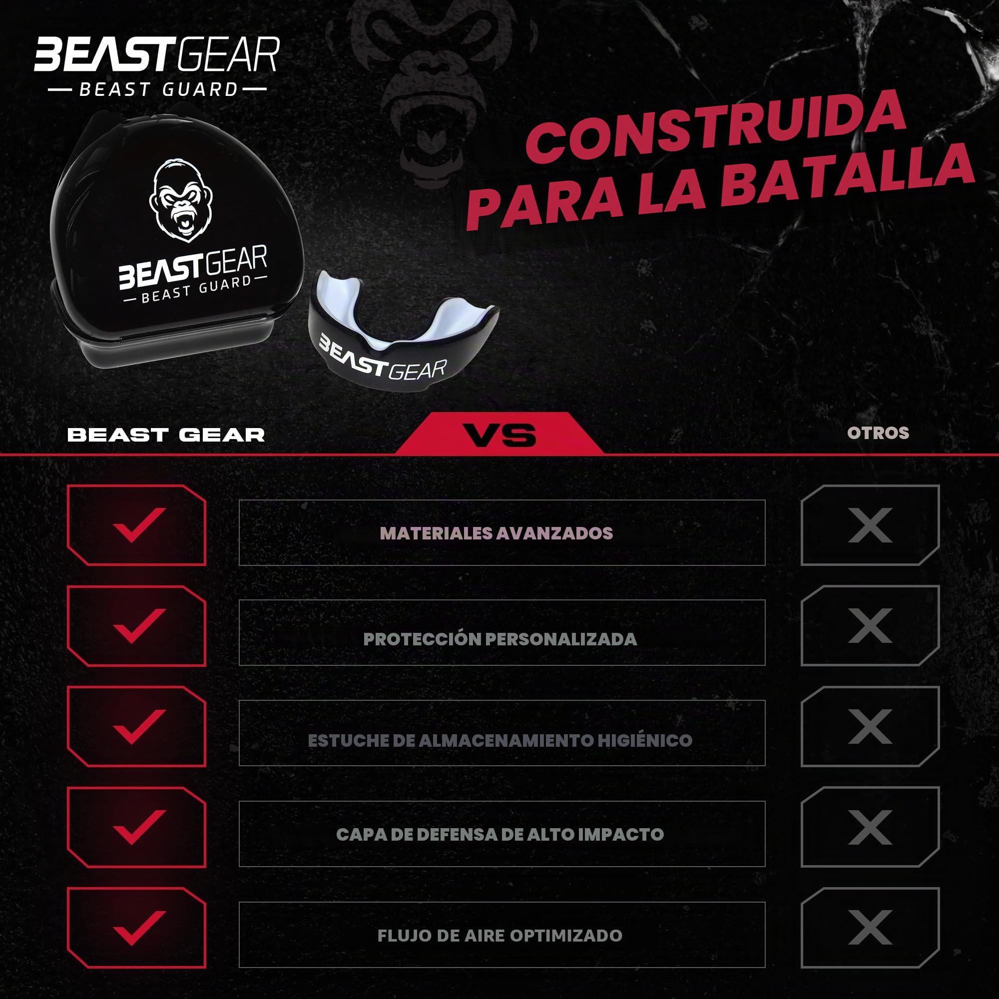 Beast Gear Beast Guard Protector Dental para Boxeo MMA Rugby Muay Thai Hockey Judo Karate Artes Marciales