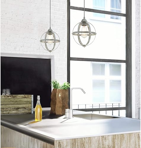 Miniatura 8 de Westinghouse Lighting - Araña de luces 6110500 Stella Mira, estilo vintage, para interiores, con tres luces, acabado en madera rústica, con detalles