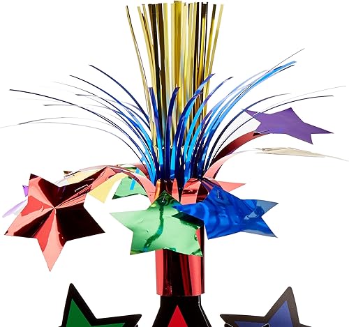Miniatura 2 de Centro de mesa de estrella (multicolor) Accesorio de fiesta (1 unidad) (1paquete)