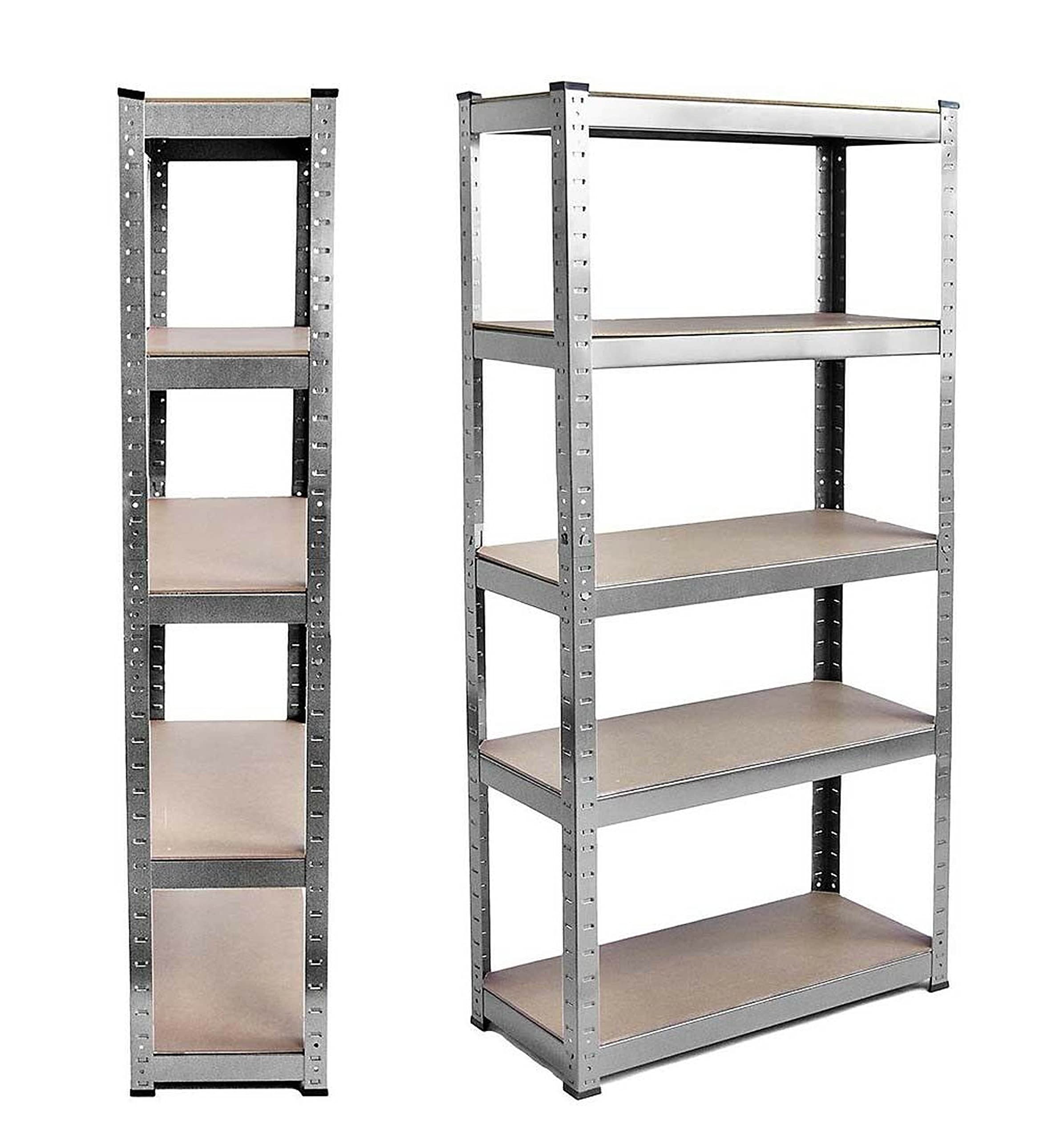 Scaffalature autoportanti in metallo, altezza e piano regolabili fino a 175 kg per scaffale, in acciaio, per officina, libreria, capannone, ufficio, scaffalature pesanti (180 x 90 x 40 cm, zincate)