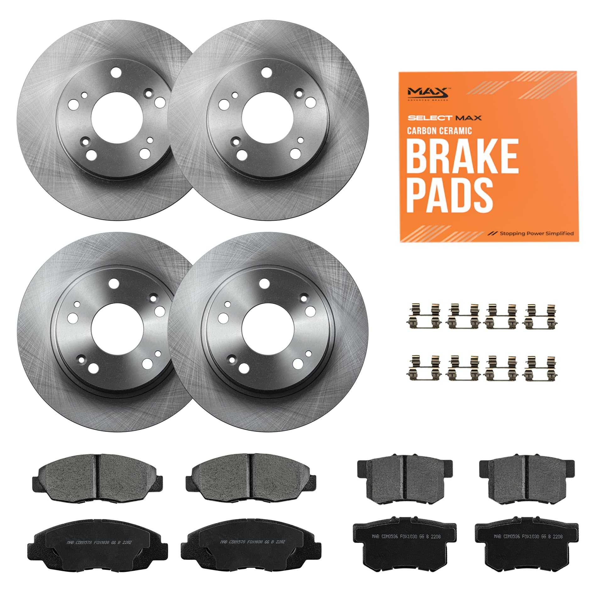 MAX Advanced Brakes Front &amp; Rear Drilled Brake Kit for Acura CSX