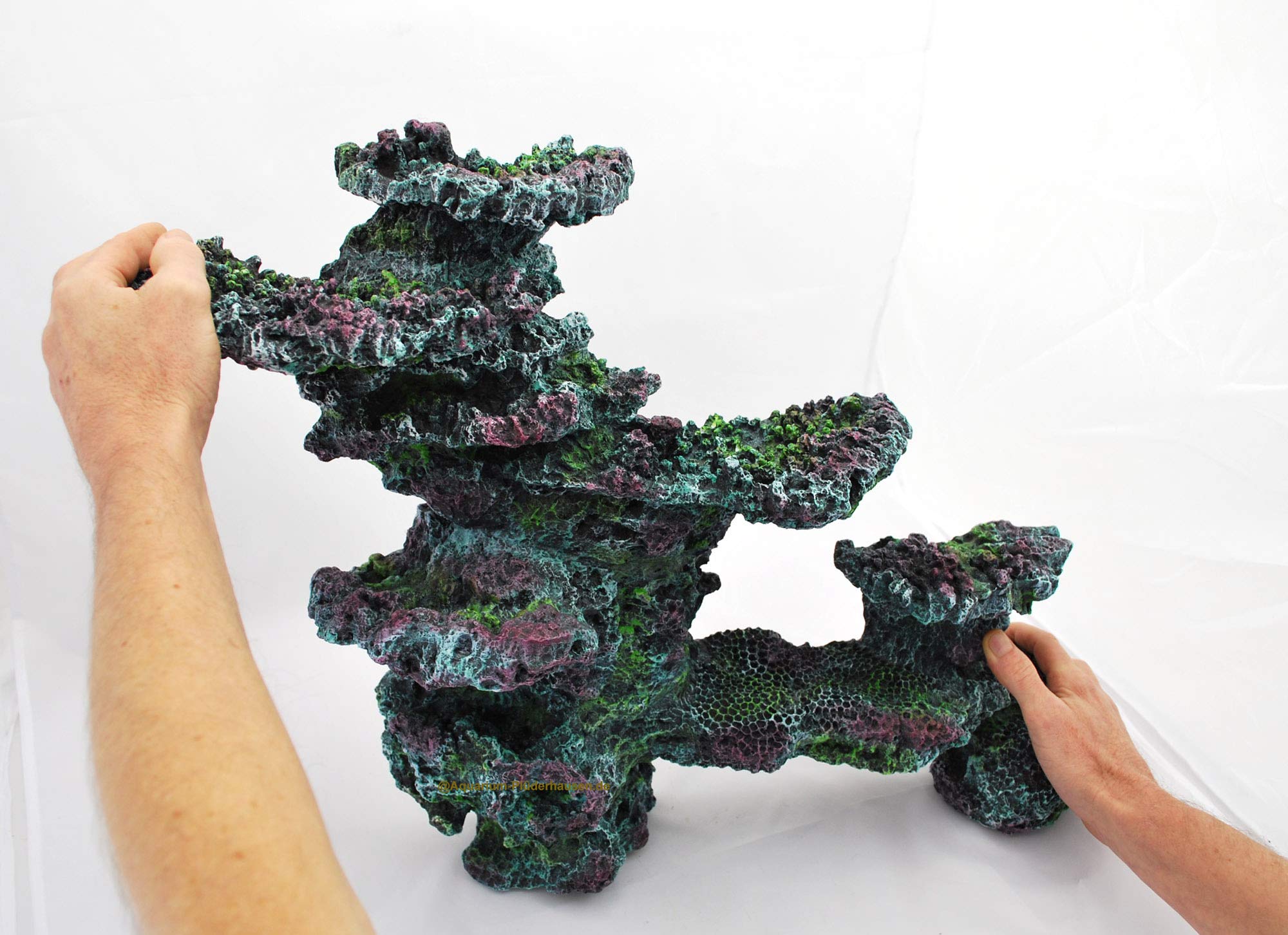 3D Riffgestein 59 x15 x45 cm,Aquarium Meerwasser Deko, Felsen Nachbildung