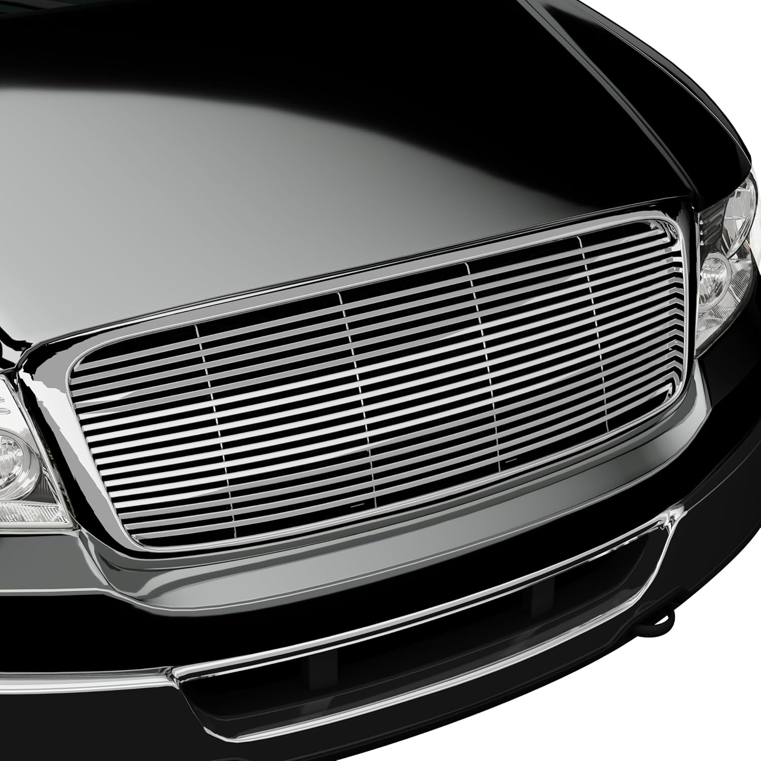 Armordillo Horizontal Style Front Grille|Compatible With 2004-2008 Ford F150|8720769|Chrome|Front Hood Bumper Grille