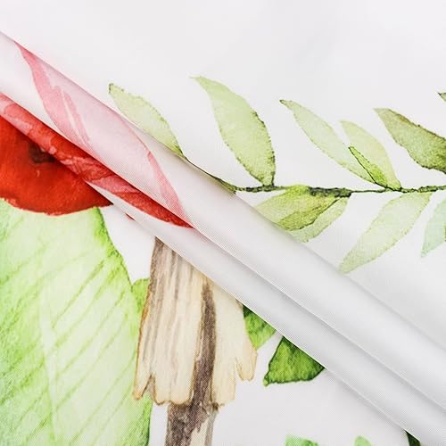 Miniatura 3 de Juego de cortinas de ducha de flamenco rosa, hoja verde salvia con hongo rojo, cortina de ducha para baño, cortina de ducha tropical de hoja de