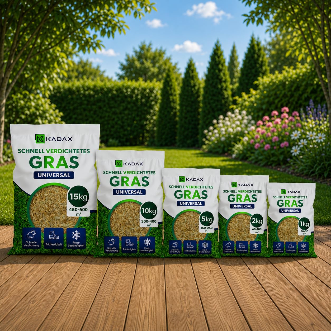 KADAX Graines de gazon, 300-400 m², graines de gazon, gazon à croissance rapide, granulés de gazon, graines de gazon à germination rapide, graines de gazon, graines de gazon résistantes au gel, gazon