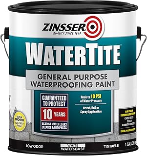 Zinsser 369381 WaterTite General Purpose Waterproofing Paint, Gallon, White