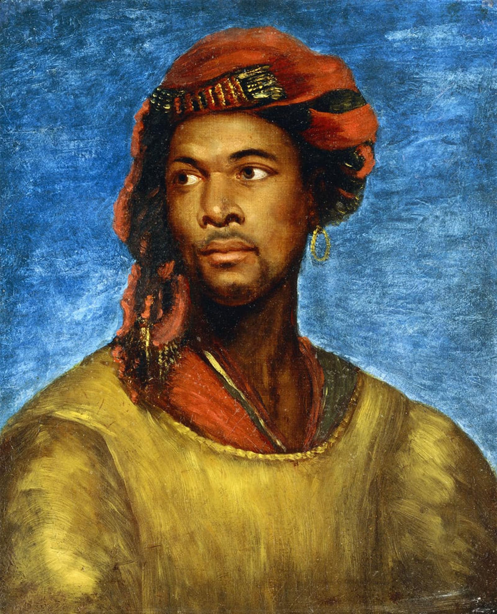 SERENDIPITP Aesthetic Poster Photo Wall Print Retro Picture Portrait of a Moor with a Red Turban by Horace Vernet Modern Wall Artwork for Home Decor 60x90cm