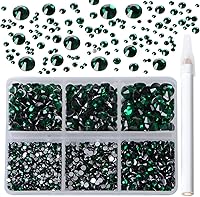 Vista 98 de 2880 diamantes de imitación para arte de uñas, sin termofijación, fijación con pegamento, cristales redondos de vidrio con base plana para hacer