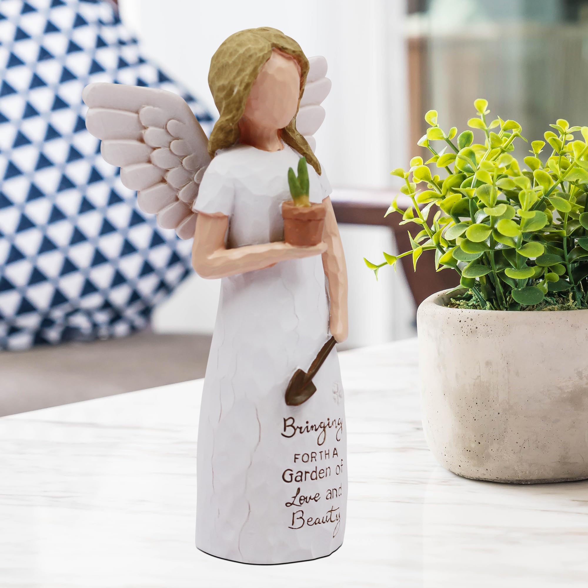 Gartengeschenke für Frauen, Geschenk für Gärtnerinnen Frau, Gartengeschenke Frauen, einzigartiges Gartengeschenk, Gartenengel, geformte handbemalte Engelfigur
