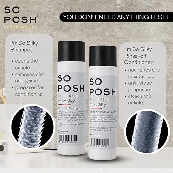 So Posh Im So Silky Rinse-Off Dog Conditioner - with Silk Protein, Perfect for Drop-Coats Like Maltese & Shih Tzu, Smooth & Anti-Static Result, Silicone & Paraben Free, 1:10 Concentrate 1.05 Gallon