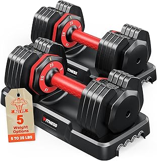 Juego de 2 mancuernas ajustables, juego de mancuernas ajustables de 1 segunda, mancuernas 5 en 1 con mango de textura antideslizante, juego de pesas para gimnasio en casa, tanto para hombres